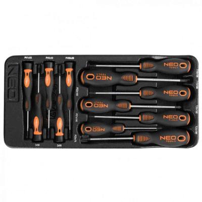 M�szer�sz, Prec�zi�s Csavarh�z� k�szlet, PZ, TORX, 12db, m�helykocsit�lc�val NEO TOOLS (NEOTOOLS)