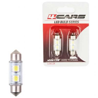 4Cars 92506 12V C5W SV8.5 (T11x36) fehr sofita (festoon) ledes izz, 2db