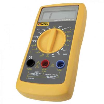 Multim�ter digit�lis, ac v, dc a, dc v, ellen�ll�s, di�da, akku m�r� 1,5v, 9v TOPEX