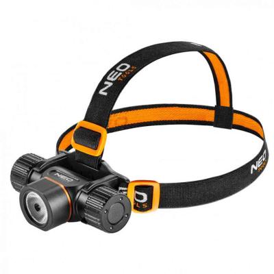 Fejl�mpa + zsebl�mpa 2az1-ben, t�lthet�, USB 2000lum CREExHP50.2 LED, 20W NEO TOOLS (NEOTOOLS)