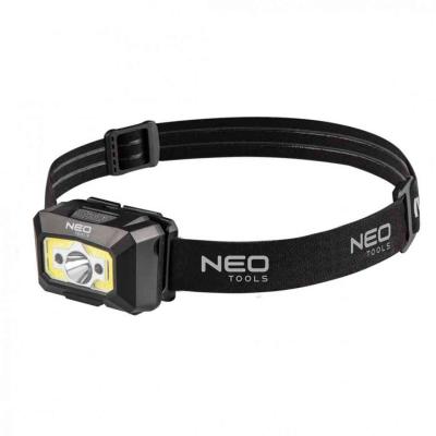 Fejl�mpa, t�lthet�, USB, 250 lm, COB LED + mozg�s�rz�kel�vel NEO TOOLS (NEOTOOLS)