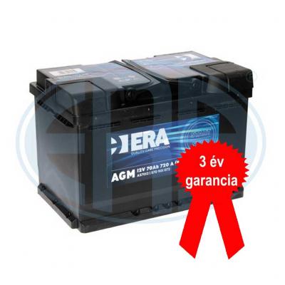 Era AGM A57012 akkumultor, 12V 70Ah 720A J+ EU, magas, 3 v garancia!