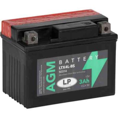 Landport AGM-LTX4L-BS motorakkumul�tor, 12V 3Ah, 50A