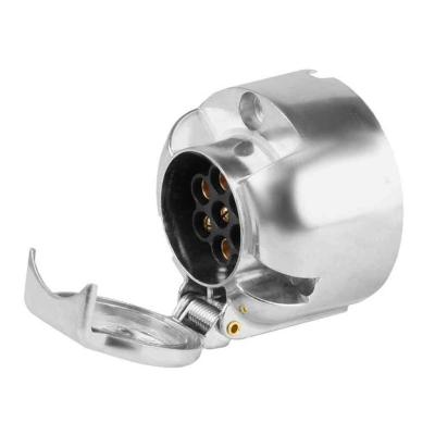 Ut�nfut� csatlakoz� aljzat 7 PIN p�tkocsihoz, alum�nium 12/24V AUTOLIFE