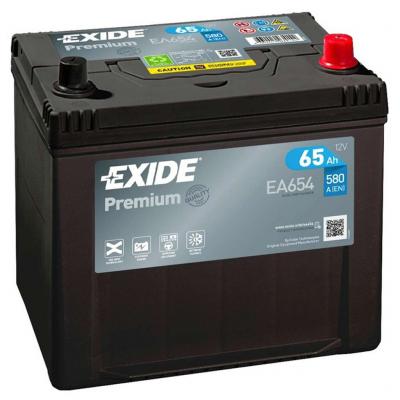 Exide Premium EA654 akkumultor, 12V 65Ah 580A J+, japn Aut akkumultor, 12V alkatrsz vsrls, rak
