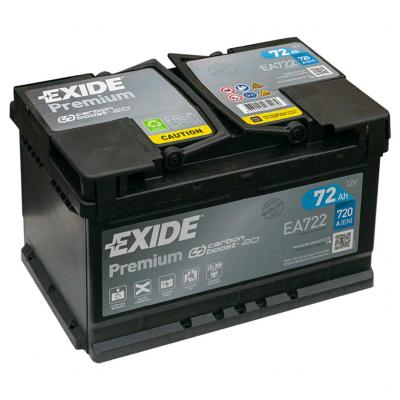 Exide Premium EA722 akkumultor, 12V 72Ah 720A J+ EU, alacsony EXIDE