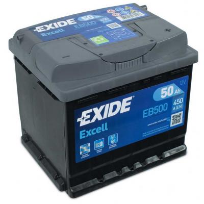 Exide Excell EB500 akkumultor, 12V 50Ah 450A J+ EU, magas EXIDE