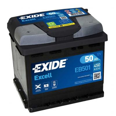 Exide Excell EB501 akkumultor, 12V 50Ah 450A B+ EU, magas