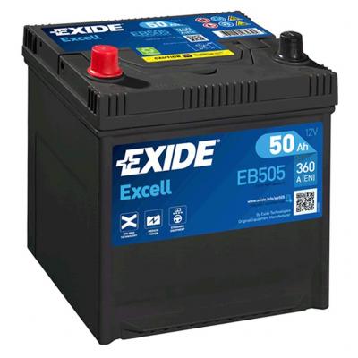 Exide Excell EB505 akkumultor, 12V 50Ah 360A B+, japn Aut akkumultor, 12V alkatrsz vsrls, rak