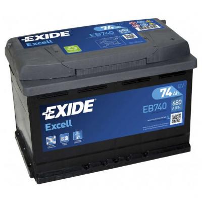 Exide Excell EB740 akkumultor, 12V 74Ah 680A J+ EU, magas