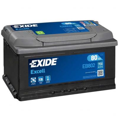 Exide Excell EB802 akkumultor, 12V 80Ah 700A J+ EU, alacsony EXIDE