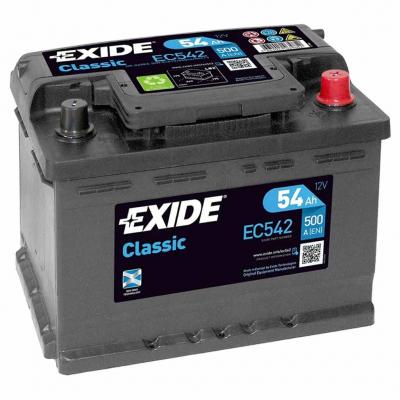Exide Classic EC542 akkumultor, 12V 54Ah 500A J+ EU, alacsony