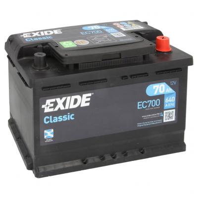 Exide Classic EC700 akkumultor, 12V 70Ah 640A J+ EU, magas