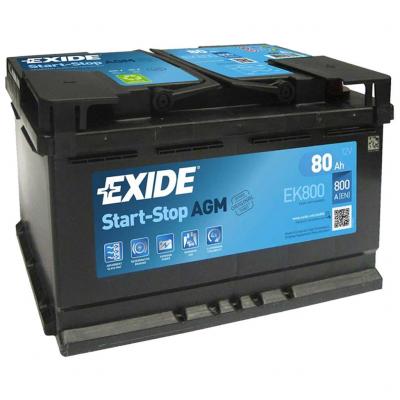 Exide Start-Stop AGM EK800 akkumultor, 12V 80Ah 800A J+ EU, magas