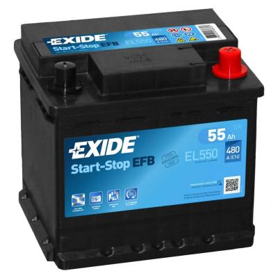 Exide Start-Stop EFB EL550 akkumultor, 12V 55Ah 540A J+ EU, magas