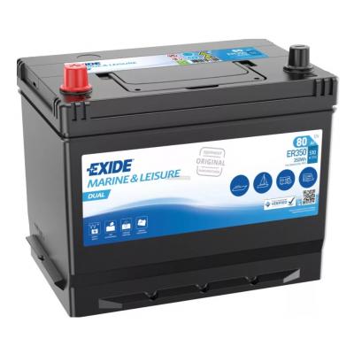 Exide Dual Flooded Marine ER350 munka akkumul�tor, 12V 80Ah 510A B+ EXIDE