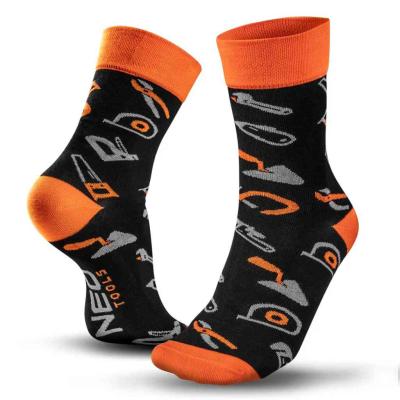 Munkazokni, 80% pamut, szersz�m mint�s, narancs/fekete 39-42