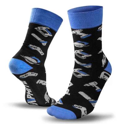 Munkazokni, 80% pamut, szersz�m mint�s, k�k/fekete 43-46