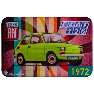 Retro hűtőmágnes 6 x 4cm, Fiat 126, zöld HUN
