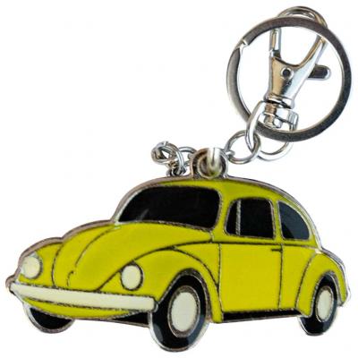 Retro kulcstartó, Volkswagen VW Bogár, sárga HUN