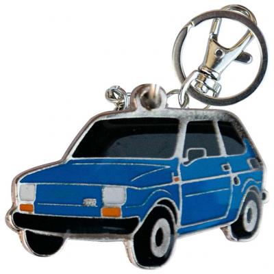 Retro kulcstartó, Polski Fiat 126p, kispolski, kék HUN