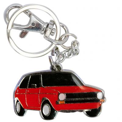Retro kulcstartó, Volkswagen VW Golf I, piros HUN