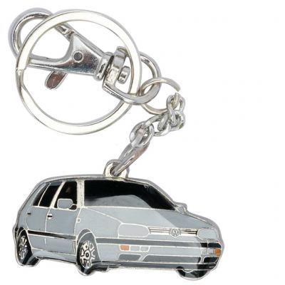Retro kulcstartó, Volkswagen VW Golf III, fehér HUN
