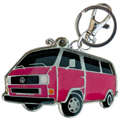 Retro kulcstartó, Volkswagen VW Transporter T3, pink, rózsaszín HUN