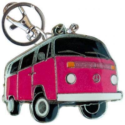 Retro kulcstartó, Volkswagen VW Transporter T2, pink, rózsaszín HUN