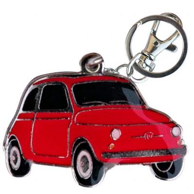 Retro kulcstartó, Fiat 500, piros HUN