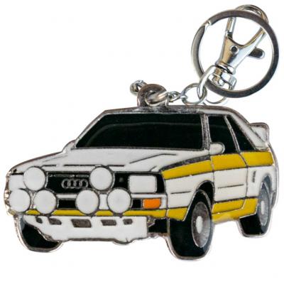Retro kulcstartó, Audi S2, sárga-fehér HUN
