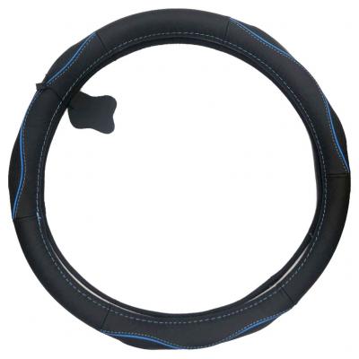 Valódi bőr kormányvédő sport KV-5057BL, fekete-kék H-Drive (HDrive)