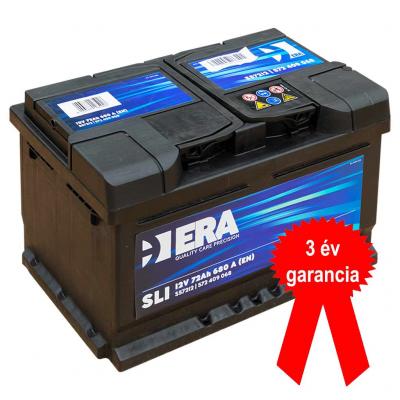 ERA SLI S57212 akkumultor, 12V 72Ah 680A J+ EU, alacsony, 3 v garancia! ERA