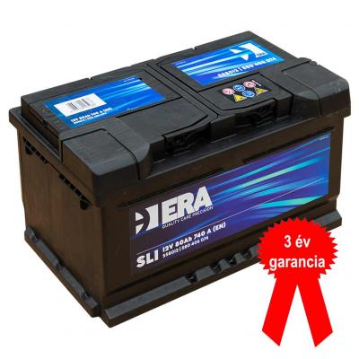 ERA SLI S58012 akkumultor, 12V 80Ah 740A J+ EU, alacsony, 3 v garancia! ERA