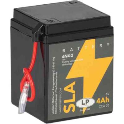 Landport SLA-6N4-2 motorakkumul�tor, z�rt, 6V 4Ah, 30A