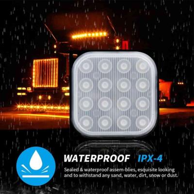 16 LED-es n�gyzet alak� stroboszk�p - E-jeles - 12-24V IPX4 Waterproof AUTOLIFE