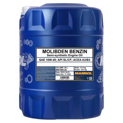 Mannol 7505-20 Molibden Benzin 10W-40 (10W40) motorolaj 20lit.