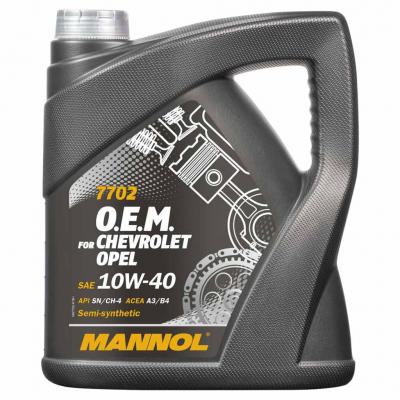 Mannol 7702-4 O.E.M. for Chevrolet, Opel 10W-40 (10W40) motorolaj 4lit.