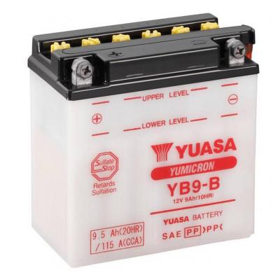 Yuasa AGM YB9-B motorkerkpr akkumultor, 12V 9Ah 115A B+ YUASA