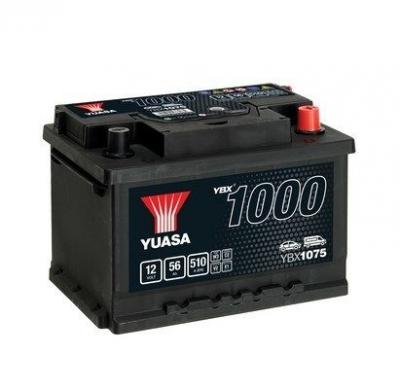 Yuasa Automotive YBX1075 akkumultor, 12V 56Ah 510A J+ EU, alacsony YUASA