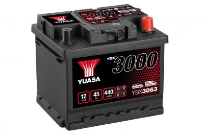 Yuasa SMF YBX3063 akkumultor, 12V 45Ah 440A J+ EU, alacsony YUASA