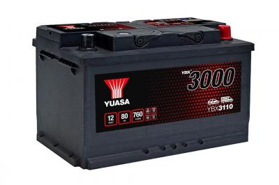 Yuasa SMF YBX3110 akkumulátor, 12V 80Ah 760A J+ EU, alacsony YUASA