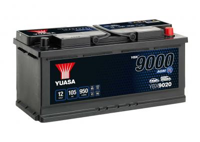 Yuasa AGM Start Stop Plus YBX9020 akkumultor, 12V 105Ah 950A J+ EU, magas YUASA