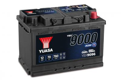 Yuasa AGM Start Stop Plus YBX9096 akkumultor, 12V 70Ah 760A J+ EU, magas