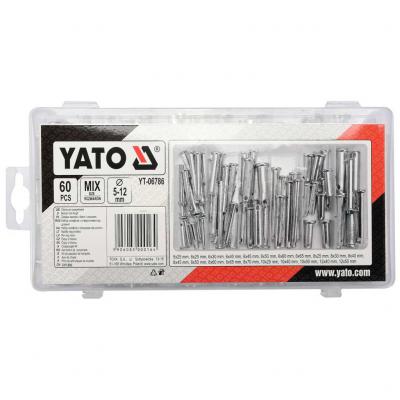 Yato csapszeg k�szlet 5x25 mm-t�l 12x50 mm-ig, 60db-os, szort�roz� dobozban YATO