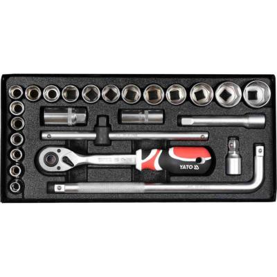 Yato dug�kulcs k�szlet, 1/2", 25 darabos, 317mm, CrV YATO