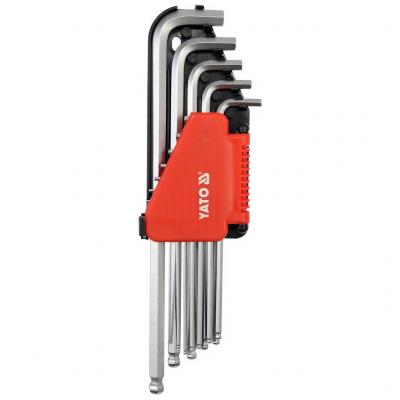 Yato Imbuszkulcs k�szlet 1" 12db hex, hossz�, g�mbv�g�