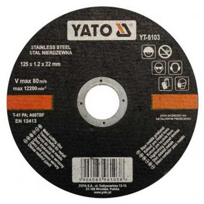 Yato Flexkorong,vgkorong, rozsdamentes aclhoz 125x1,2x22,2mm YATO