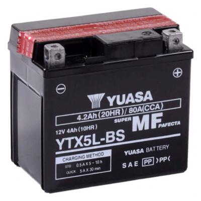 Yuasa AGM YTX5L-BS motorkerékpár akkumulátor, 12V 4,2Ah 80A J+
