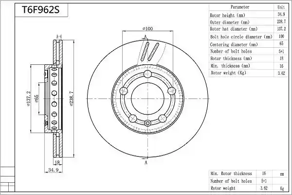 AISIN T6F962S